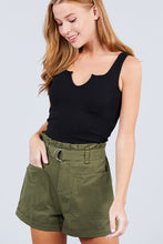 Load image into Gallery viewer, Side Pocket Rolled Up Paper Bag Cotton Short Pants