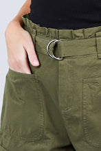 Load image into Gallery viewer, Side Pocket Rolled Up Paper Bag Cotton Short Pants