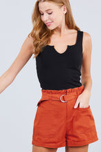 Load image into Gallery viewer, Side Pocket Rolled Up Paper Bag Cotton Short Pants