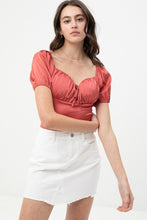 Load image into Gallery viewer, Satin Bodysuit With Front Neck Tie And Scooped Neck
