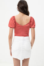 Load image into Gallery viewer, Satin Bodysuit With Front Neck Tie And Scooped Neck