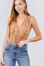 Load image into Gallery viewer, Sleeveless Surplice W/ruffle Lace Bodysuit