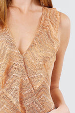 Load image into Gallery viewer, Sleeveless Surplice W/ruffle Lace Bodysuit