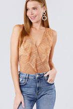 Load image into Gallery viewer, Sleeveless Surplice W/ruffle Lace Bodysuit