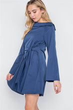 Load image into Gallery viewer, Straight Neck Solid Front-tie Dress