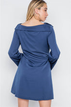 Load image into Gallery viewer, Straight Neck Solid Front-tie Dress