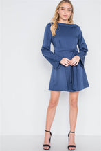 Load image into Gallery viewer, Straight Neck Solid Front-tie Dress