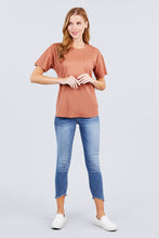 Load image into Gallery viewer, Short Sleeve Round Neck One Pocket Box Knit Top