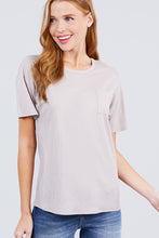 Load image into Gallery viewer, Short Sleeve Round Neck One Pocket Box Knit Top