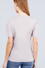 Load image into Gallery viewer, Short Sleeve Round Neck One Pocket Box Knit Top