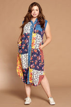 Load image into Gallery viewer, Mixed-floral Patchwork Printed Button-down Maxi Dress