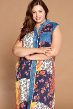 Load image into Gallery viewer, Mixed-floral Patchwork Printed Button-down Maxi Dress