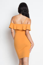 Load image into Gallery viewer, Ruffle Open Shoulder Halter Dress