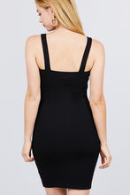 Load image into Gallery viewer, Heart Neck W/button Down Heavy Rib Rayon Spandex Mini Knit Dress