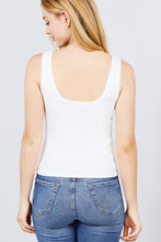 Load image into Gallery viewer, Sleeveless Double Scoop Neck Lace Trim Detail Pointelle Knit Top