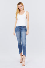 Load image into Gallery viewer, Sleeveless Double Scoop Neck Lace Trim Detail Pointelle Knit Top