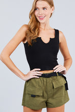 Load image into Gallery viewer, Twill Belted Side Pocket Cargo Cotton Short Pants