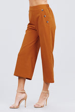 Load image into Gallery viewer, Fake Pocket W/button Detail Wide Long Leg Linen Pants