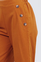 Load image into Gallery viewer, Fake Pocket W/button Detail Wide Long Leg Linen Pants