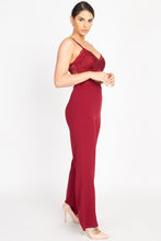 Load image into Gallery viewer, Floral Lace Front Cutout Jumpsuit