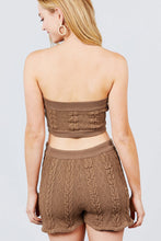 Load image into Gallery viewer, Cable Detail Sweater Tube Top And Sweater Short Pants Set