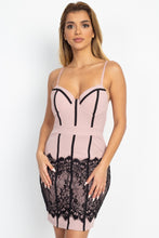 Load image into Gallery viewer, Contrast Trim Lace Mini Dress