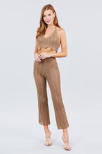 Load image into Gallery viewer, Deep V-neck Back Tied Crochet Cropped Sweater Bra Top