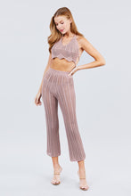 Load image into Gallery viewer, Flare Long Fishnet Sweater Pants