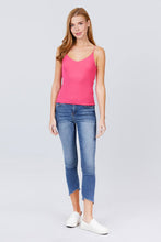 Load image into Gallery viewer, Double V-neck 2 Ply Rib Knit Cami Top