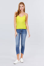 Load image into Gallery viewer, Double V-neck 2 Ply Rib Knit Cami Top