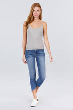 Load image into Gallery viewer, Double V-neck 2 Ply Rib Knit Cami Top
