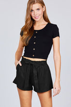 Load image into Gallery viewer, Paper Bag W/bow Tie Short Linen Pants