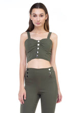 Load image into Gallery viewer, Sweetheart Button Down Crop Top