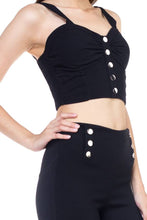 Load image into Gallery viewer, Sweetheart Button Down Crop Top