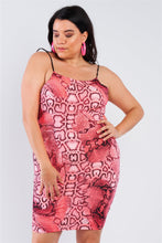 Load image into Gallery viewer, Plus Size Snake Print Open Back Mini Dress