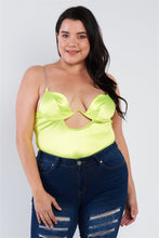 Load image into Gallery viewer, Plus Size Silk Chain Spaghetti Strap High Thong Center Cut Out Bodysuit