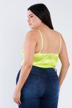Load image into Gallery viewer, Plus Size Silk Chain Spaghetti Strap High Thong Center Cut Out Bodysuit