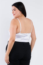Load image into Gallery viewer, Plus Size Silk Chain Spaghetti Strap High Thong Center Cut Out Bodysuit