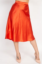 Load image into Gallery viewer, A-line Satin Midi Skirt
