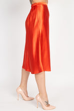 Load image into Gallery viewer, A-line Satin Midi Skirt