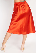Load image into Gallery viewer, A-line Satin Midi Skirt