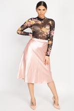 Load image into Gallery viewer, A-line Satin Midi Skirt