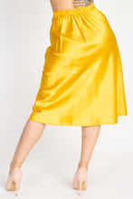 Load image into Gallery viewer, A-line Satin Midi Skirt