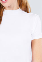 Load image into Gallery viewer, Short Sleeve Mock Neck Rayon Spandex Rib Top
