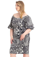 Load image into Gallery viewer, Plus Size  Animal Print Crepe Stretch Bodycon Dress