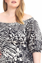 Load image into Gallery viewer, Plus Size  Animal Print Crepe Stretch Bodycon Dress
