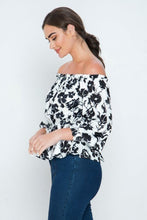 Load image into Gallery viewer, Long Sleeves Off Shoulder Neckline Printed Shirt