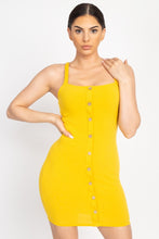 Load image into Gallery viewer, Button Down Ribbed Mini Dress