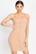 Load image into Gallery viewer, Button Down Ribbed Mini Dress