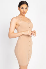 Load image into Gallery viewer, Button Down Ribbed Mini Dress